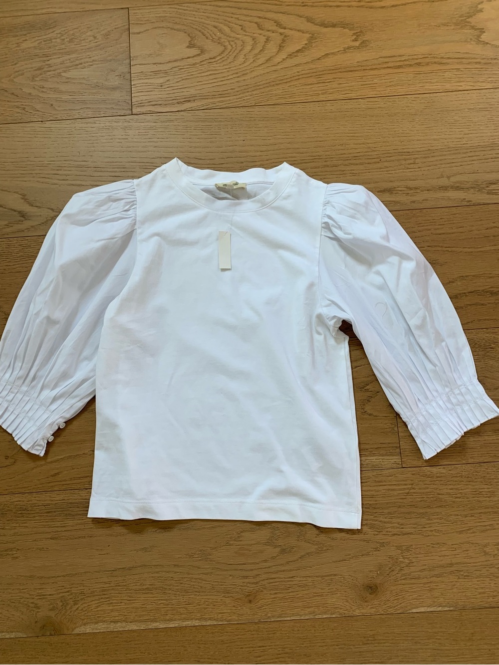 Madewell NWT White Puff-Sleeve Blouse Size XS